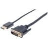 Manhattan 152136 cavo e adattatore video 3 m DisplayPort DVI-D Nero