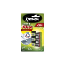 Cegasa Power Glue Confezione da 3 Adesivi Istantanei - 1gr - Colore T