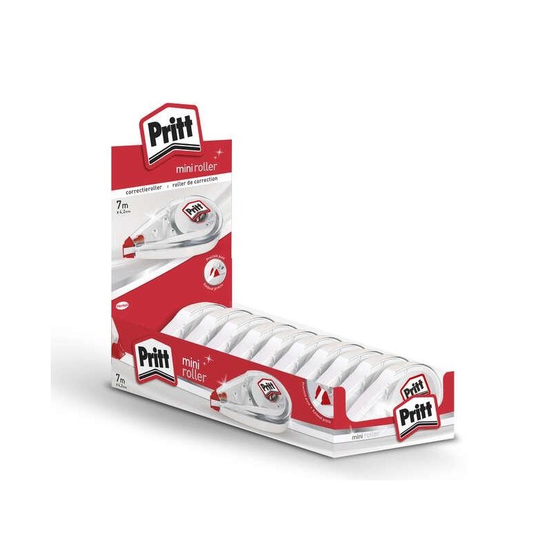 Pritt Mini Roller Display da 10 correttori 4,2 mm x 7 m - Compatto ed