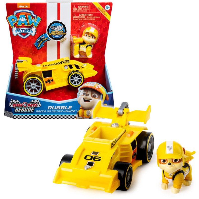 PAW Patrol Veicoli Ready Race Rescue, Veicolo Di Rubble con Suoni da 