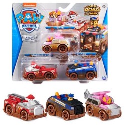 PAW Patrol True Metal Off-Road Mud, confezione da 3 con macchinine gi