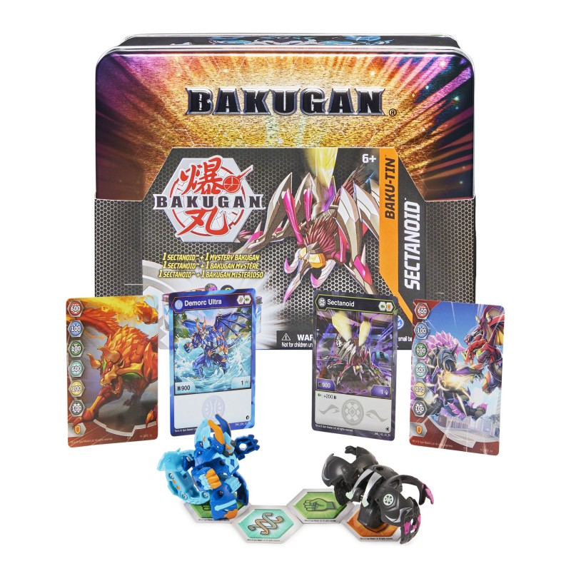 Bakugan , Baku-Tin, Sectanoid, pregiata scatola di latta da collezion