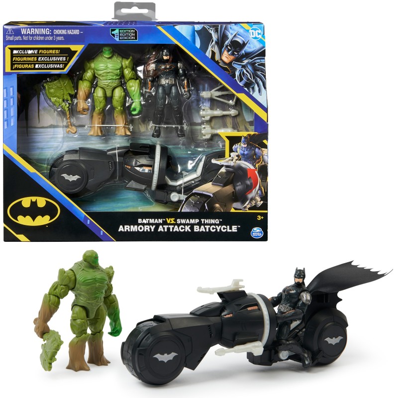 DC Comics , set Batman vs. Swamp Thing Armory Attack Batcycle, action