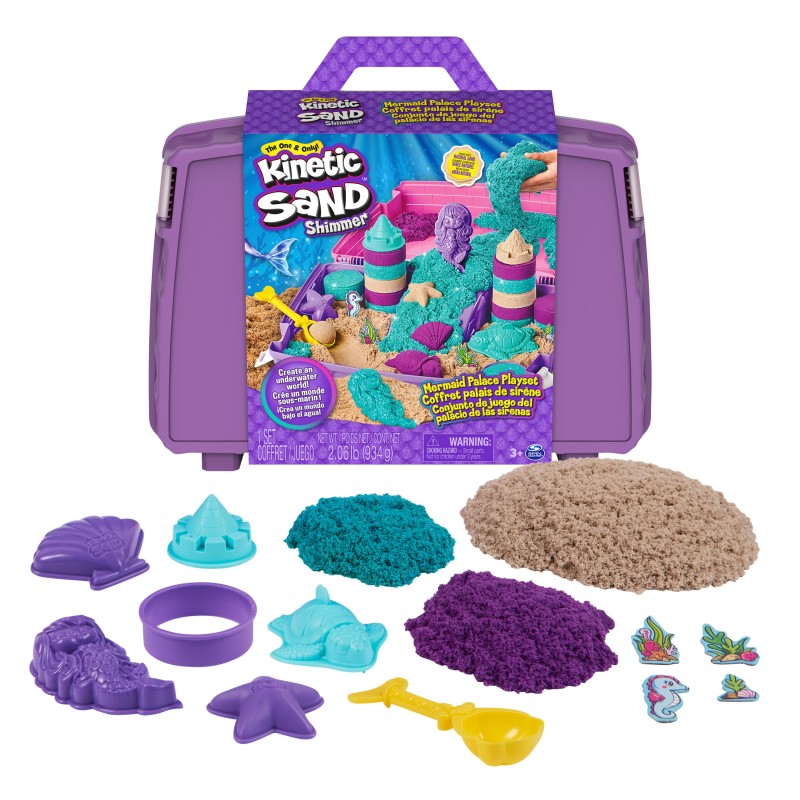 Kinetic Sand , set di gioco Castello della sirena, 934 g di sabbia da