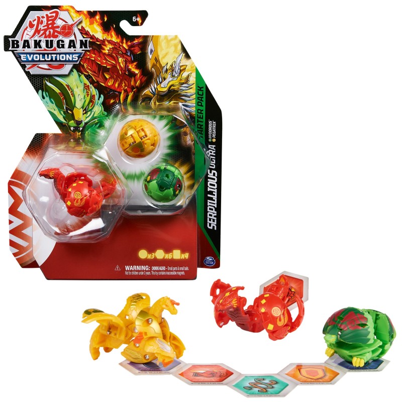 Bakugan Evolutions Starter Pack, confezione da 3, Serpillious Ultra c