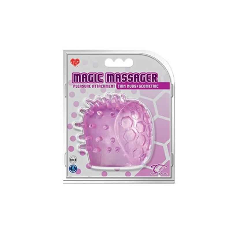 MAGIC MASSAGER PLEASURE ATTACHMENTS, THIN NUBS/GEOMETRIC, LAVE