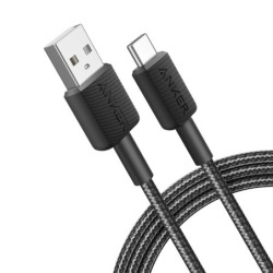 322 USB-A to USB-C Cable Nylon 1.8M Black