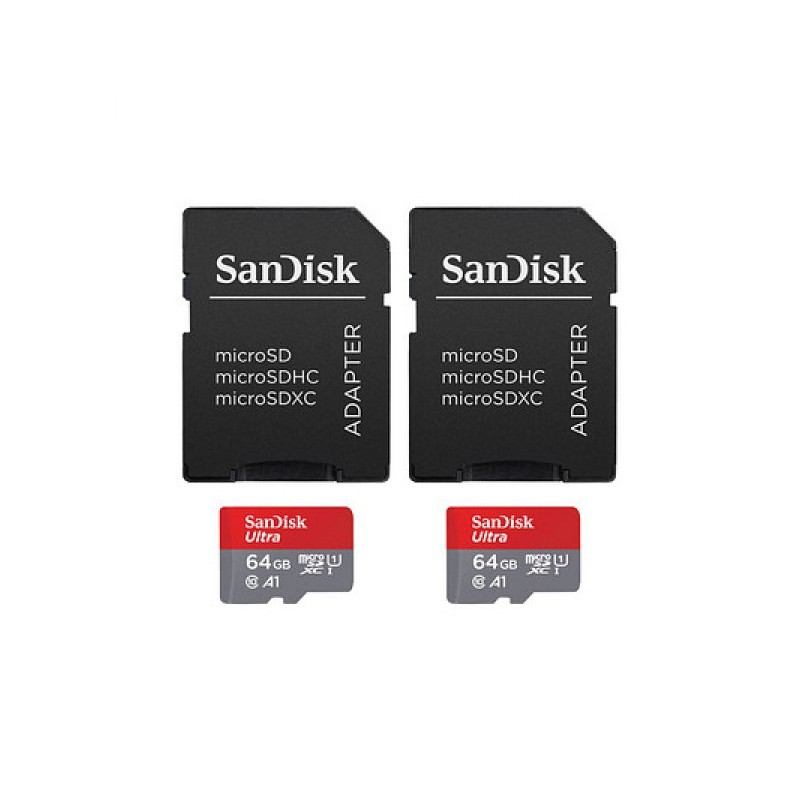 SanDisk Ultra microSDXC 64GB 140MBs+Adapt 2Pack SDSQUAB-064G-GN6MT