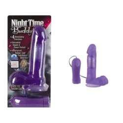 SILIKON NIGHT TIME BUDDY COCK, SAUGFUSS, LILA, 15, 2CM