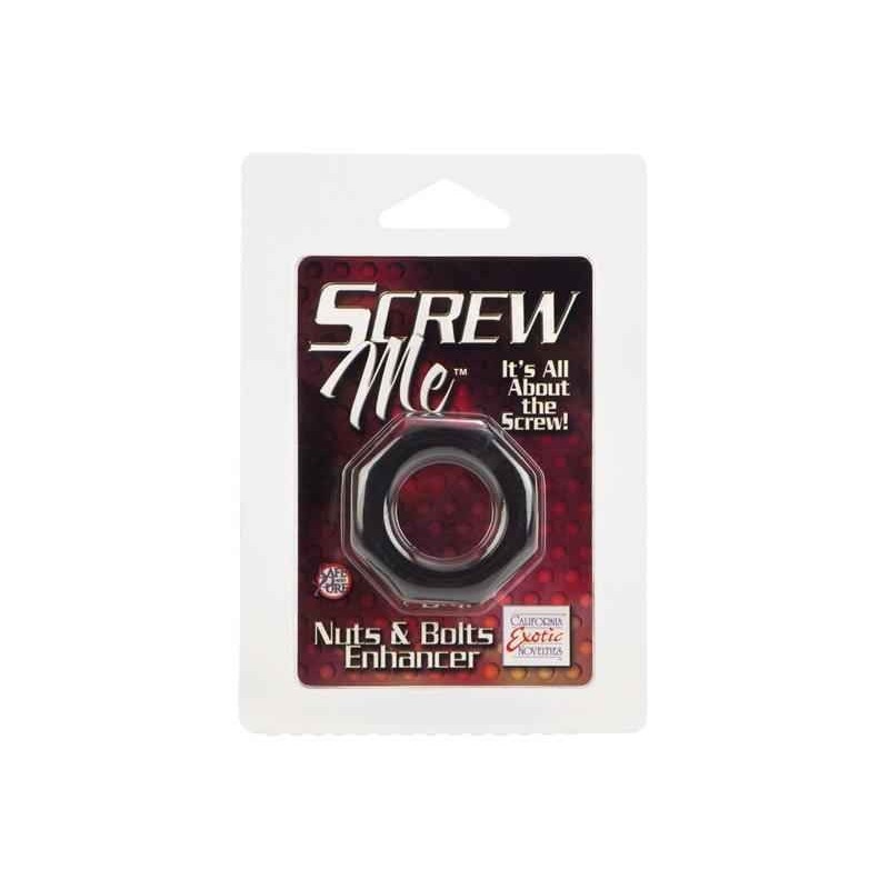 SCREW ME NUTS &amp; BOLTS ENHANCERSINGLE COCK RING, SMOKE, 3, 8CM