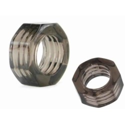 SCREW ME NUTS &amp; BOLTS ENHANCERSINGLE COCK RING, SMOKE, 3, 8CM