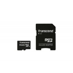 Transcend Scheda MicroSD/SDXC 64GB Class10 con adattatore TS64GUSDXC10