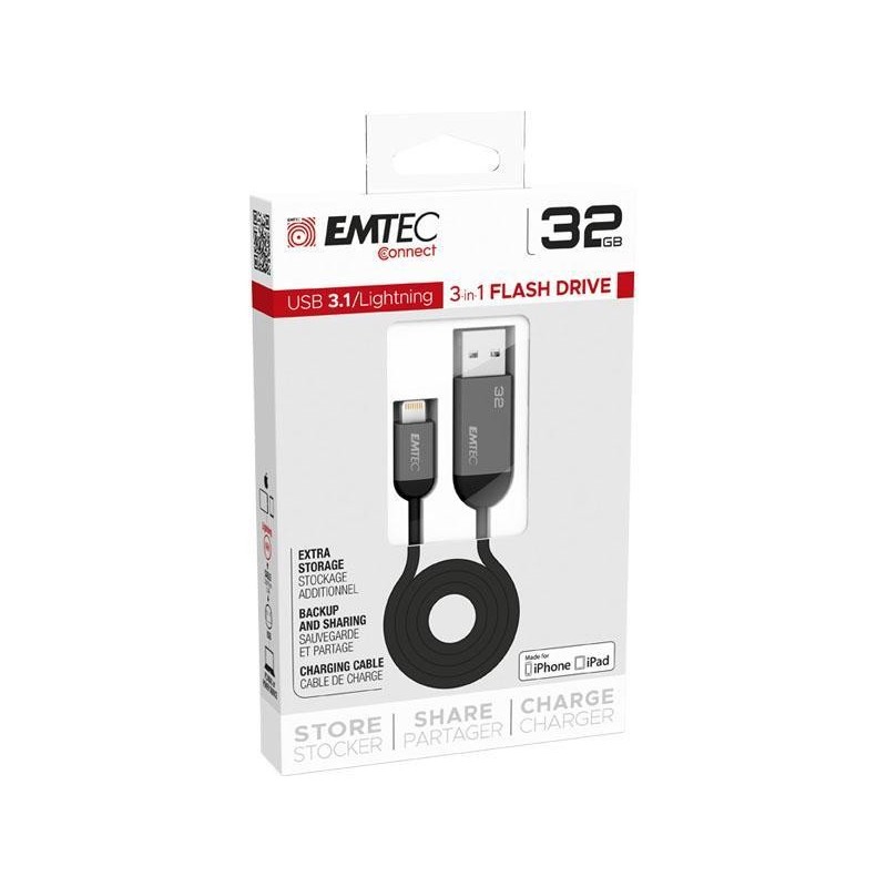 Chiavetta USB Lightning 32GB EMTEC T750 USB3.1 doppia