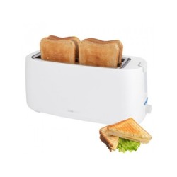 Clatronic 4 Scheiben Langschlitz-Toaster TA 3802 wei&szlig;