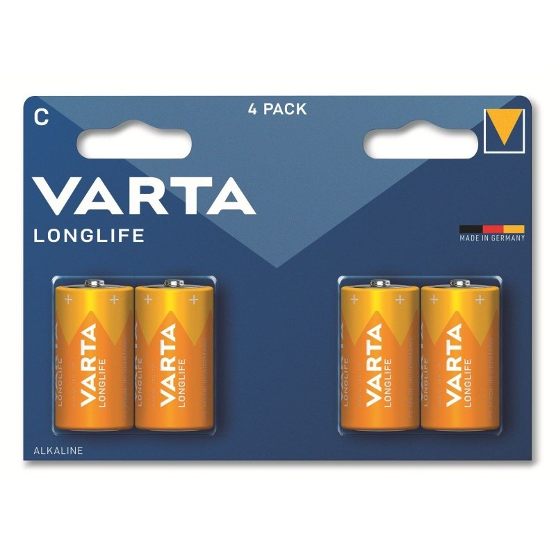 Varta Batteria Alcalina, Baby, C, LR14, 1.5V - Longlife, Blister (Con