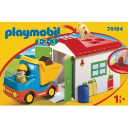 Playmobil 1.2.3 - Camion con garage di smistamento (70184)