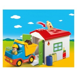 Playmobil 1.2.3 - Camion con garage di smistamento (70184)