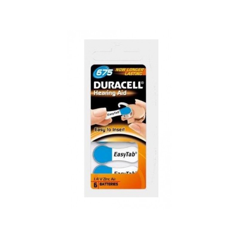 Batteria Duracell Zinco Aria 675 Blister da 145 V confezione da 6