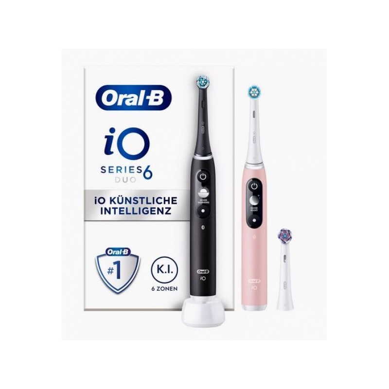 Braun Oral-B iO Series 6 Elektrische Zahnb&uuml;rst, black lava/pink sand