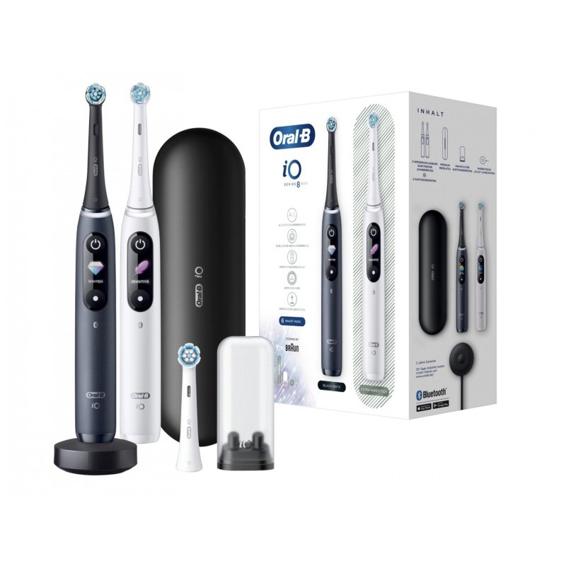 Braun Oral-B iO Series 8 Doppelpack &amp; 3 Aufsteckb&uuml;rsten, white Alaba