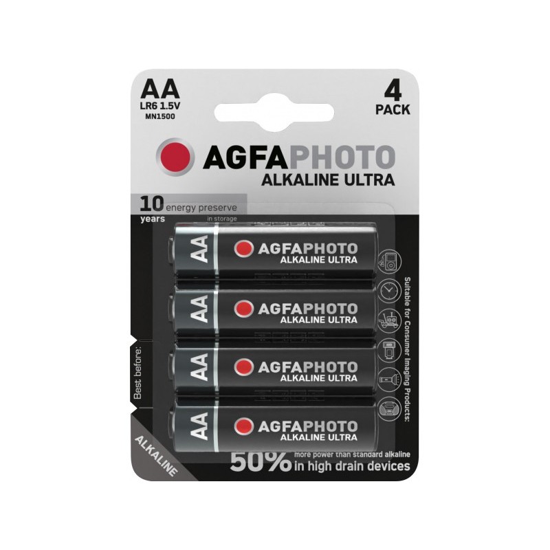 AGFAPHOTO Batterie Ultra Alkaline Mignon AA (4-Pack)