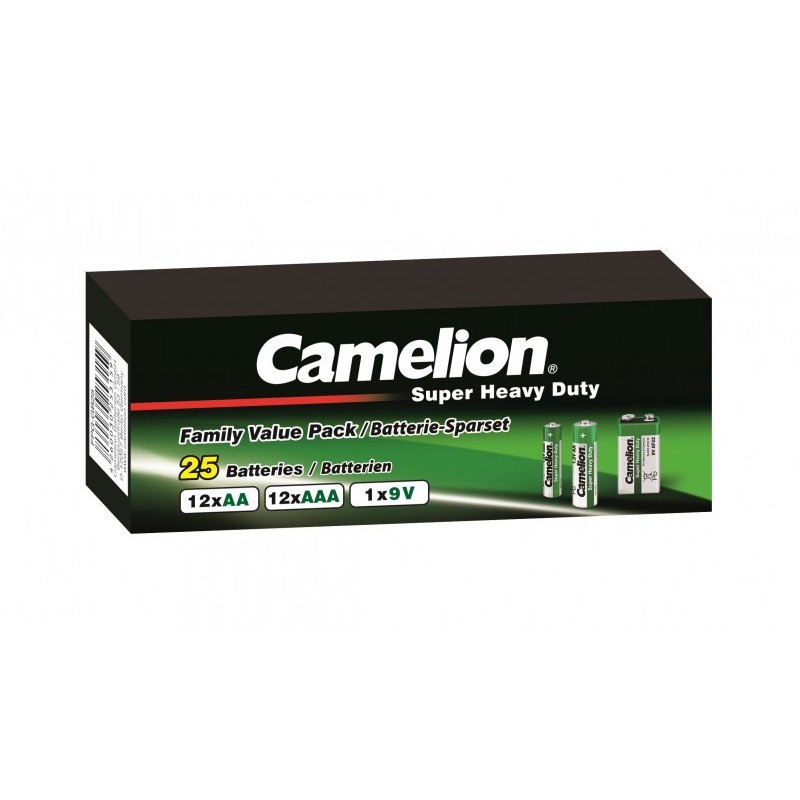 Set di batterie economiche Camelion Super Heavy Duty 25 pz12xAA 1