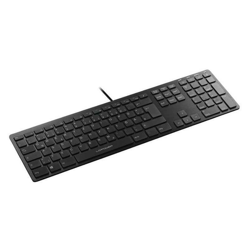 LC Power LC-KEY-5B-ALU Tastiera USB QWERTZ Tedesco Nero LC-KEY-5B-ALU