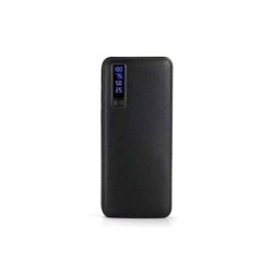 Powerbank 20000mAh LEATHER DESIGN con lampada LED e 3x USB nero