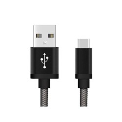 Cavo Reekin USB-C 1 metro rete da pesca nera