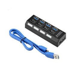 USB 30 HUB 4 porte con interruttore on/off e LED