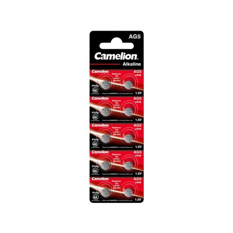 Batteria Camelion Alkaline AG5 0% Mercurio/Hg (10 pz.)