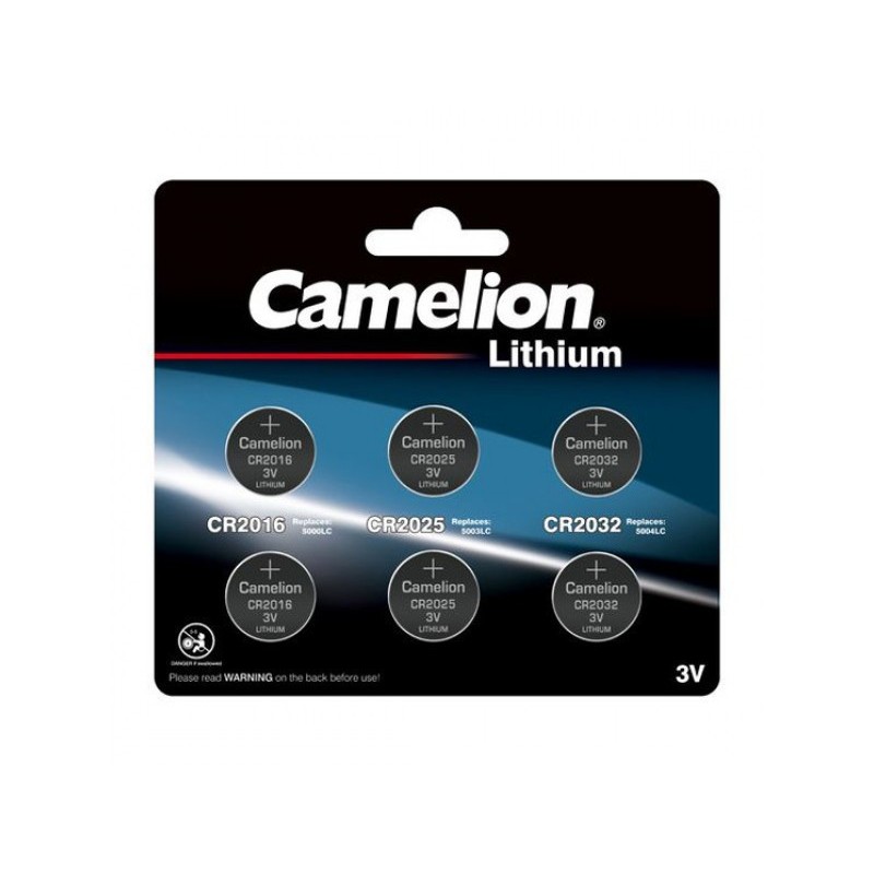 Batteria Camelion Lithium Mix Set CR2016 CR2025 CR2032 6 pz