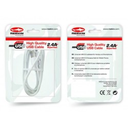 Cavo di ricarica rapida Reekin 24A MicroUSB 1 metro bianco