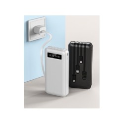 Powerbank 10000 mAh 4 cavi di ricarica Nero