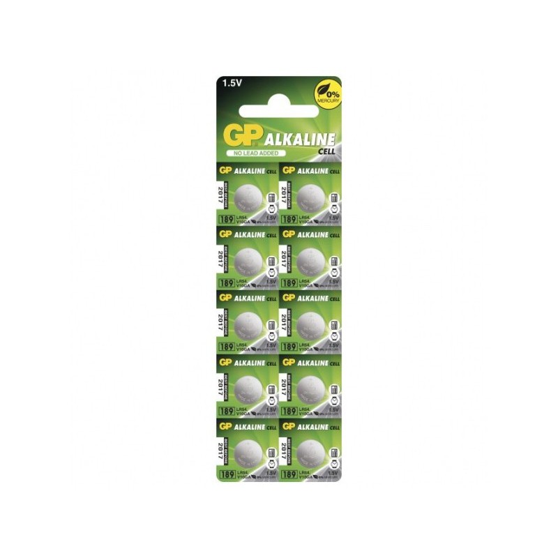 Batteria GP Alcalina LR54 / V10GA / AG10 (10 pz.)