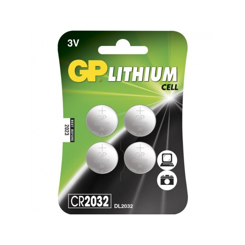 GP Lithium Knopfzelle CR2032 3V 4er Blister