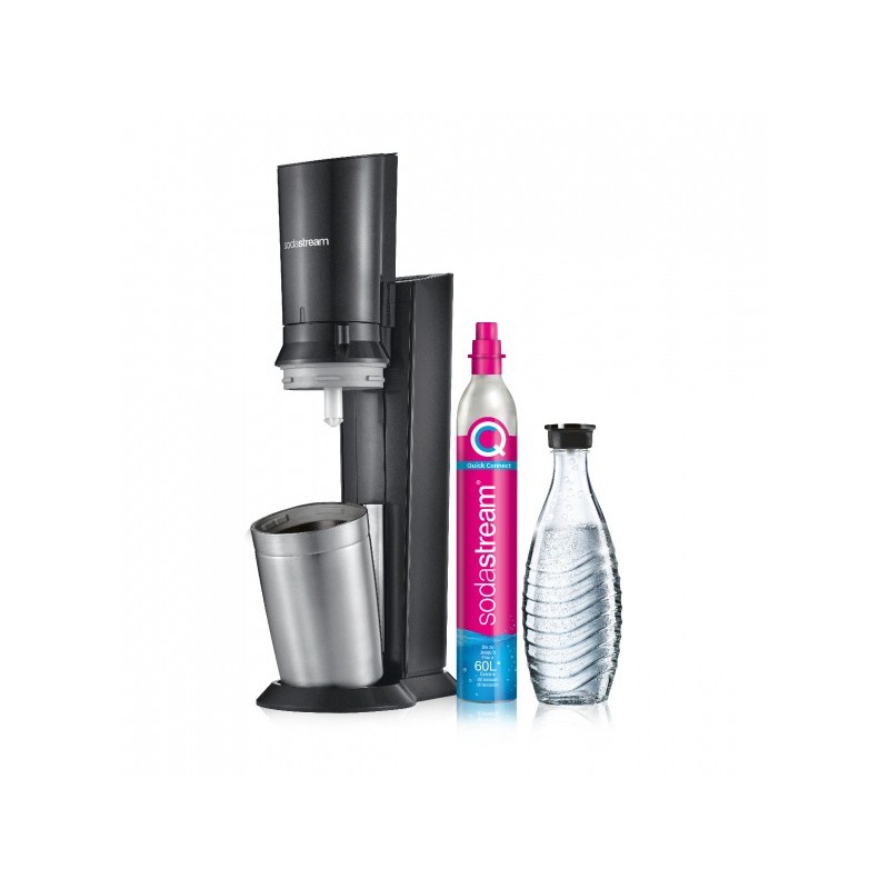 SodaStream Soda Maker Crystal 3 0 QC nero inclusa 1 bottiglia di vetr