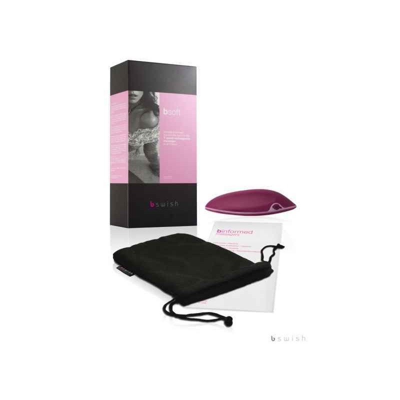 BSOFT RECHARGEABLE MASSAGER, AUFLADBAR, BURGUNDY/PINK, 12CM