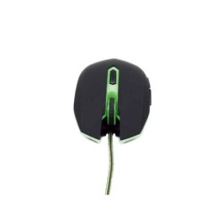 Gembird Mouse USB 2400 DPI Ambidestro Nero Verde MUSG-001-G