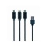 Cavo di ricarica USB CableXpert 3 in 1, nero, 1 m - CC-USB2-AM31-1M