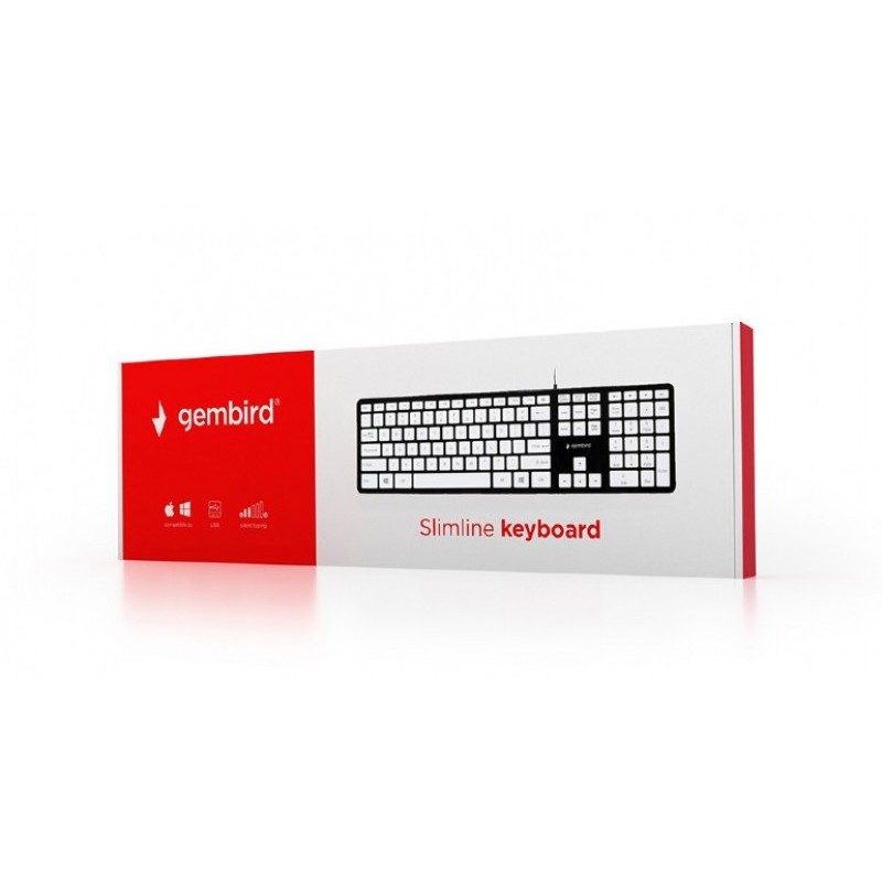 Disposizione dei tasti Gembird Chocolate Keyboard USA nero/bianco KB-