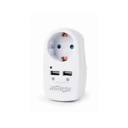 Caricabatterie USB a 2 porte EnerGenie bianco EG-ACU2-02