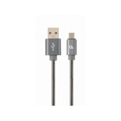 CableXpert Cavo di ricarica Micro-USB 1 m grigio metallizzato CC-USB2