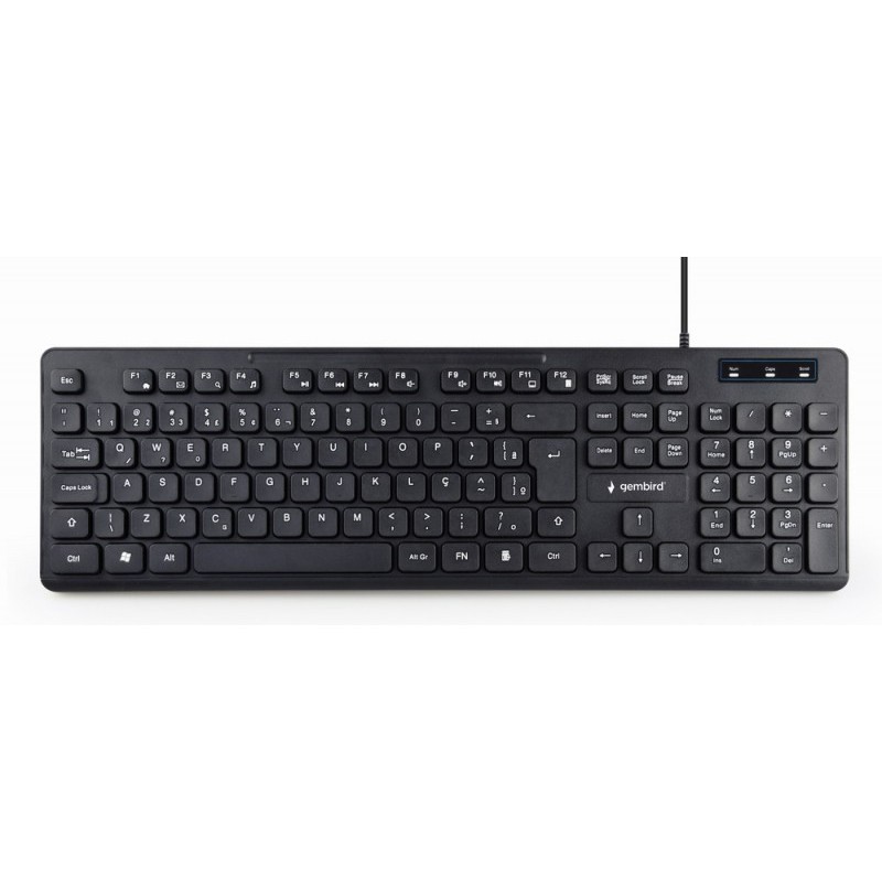 Gembird Multimedia-Tastatur, schwarz, US-Layout - KB-MCH-04-DE