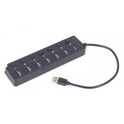 Hub USB Gembird (1 x USB 3.1 6 x USB 2.0), nero - UHB-U3P1U2P6P-01