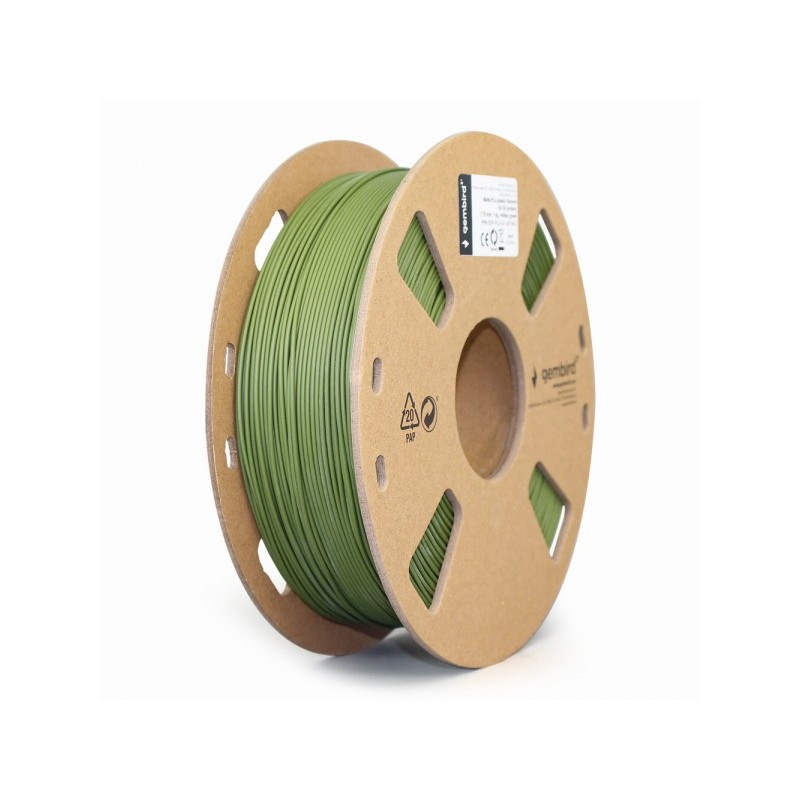 Filamento Gembird PLA opaco Verde militare 1,75 mm 1 kg 3DP-PLA-01-MT