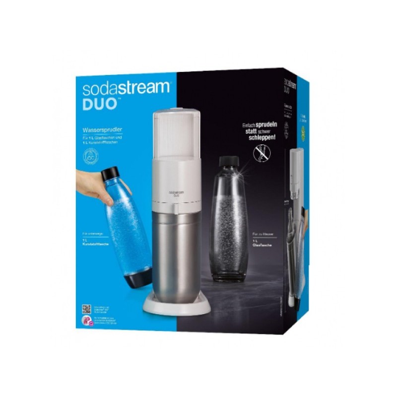 SodaStream Soda Maker DUO white QC incl 1 Glas- Glas &amp; 1 PET-Bottle P