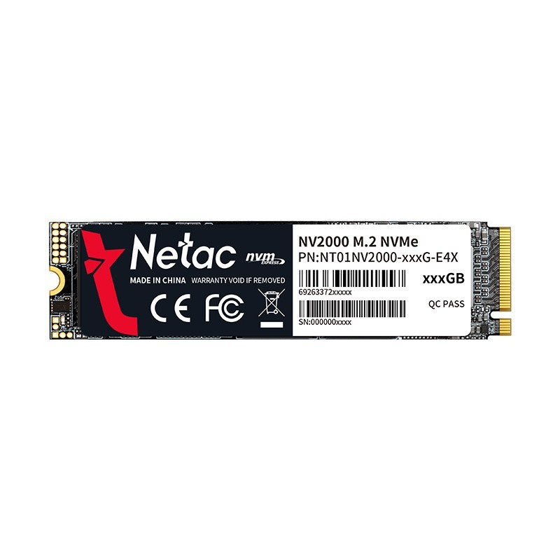 NETAC NV2000 [NT01NV2000-256-E4X] 256GB NVMe SSD, M.2 Interface, PCIe