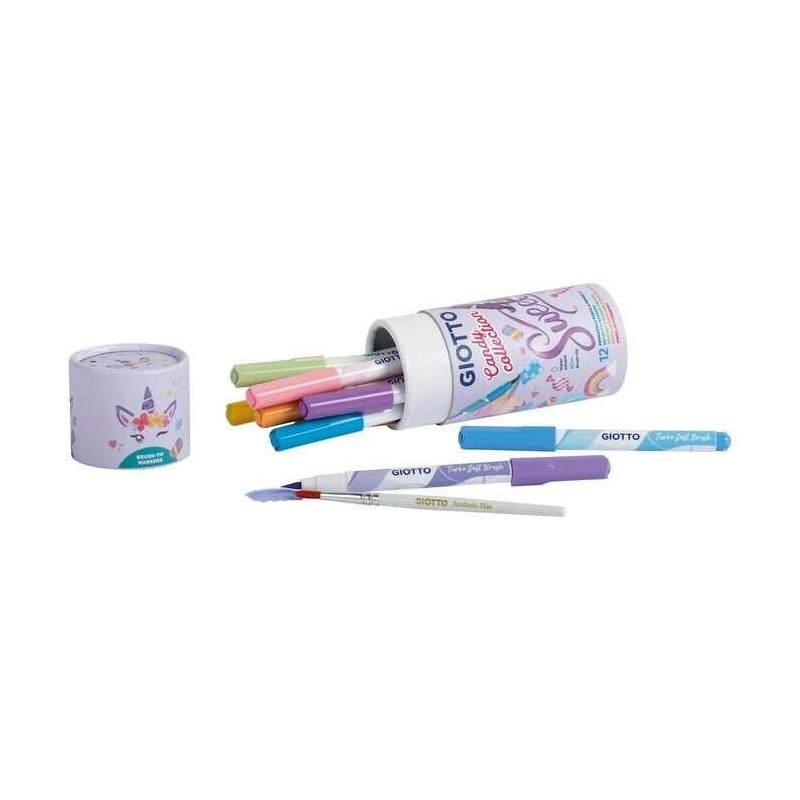 Giotto Candy Collection Turbo Soft Brush Confezione da 12 Pennarelli 