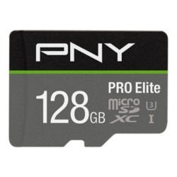 SD-MICRO PNY 128/GBPRO Elite Class 10 / UHS-I U3, A1, V30, READ:100MB